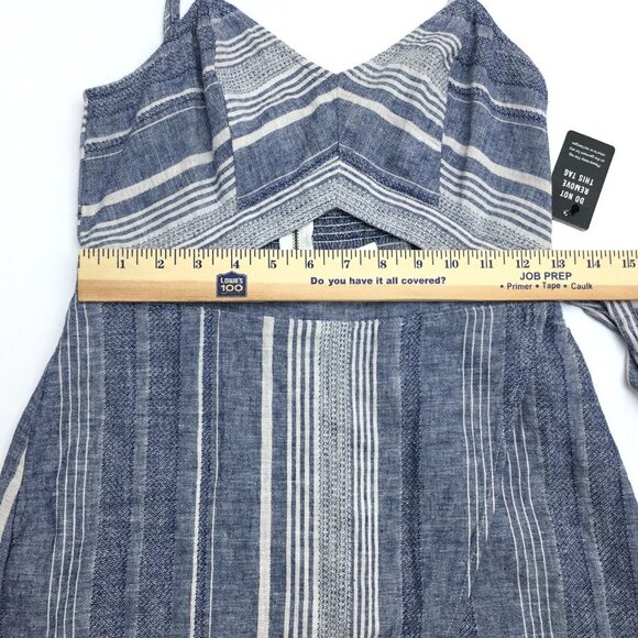 NEW Express Women's Chambray Linen Blend Dress Strappy Cutout size 4P - Picture 7 of 10